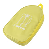 Camping Travel Cooking Utensils Bag Travel Cookware Pouch Bag with Handle for BBQ Camp Cookware Kitchen Kit Yellow