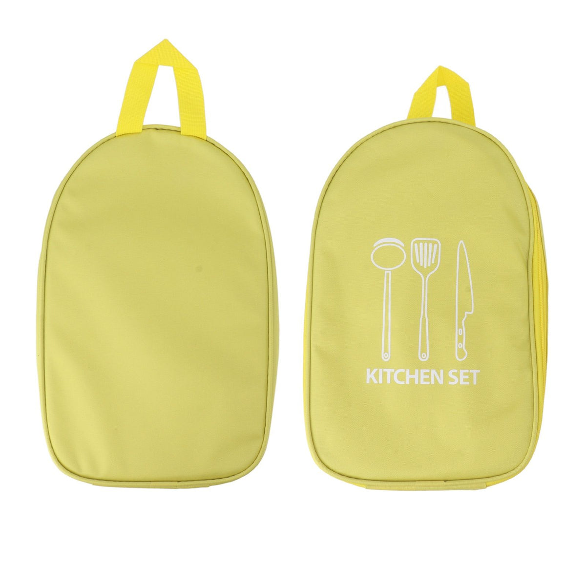 Camping Travel Cooking Utensils Bag Travel Cookware Pouch Bag with Handle for BBQ Camp Cookware Kitchen Kit Yellow