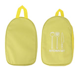 Camping Travel Cooking Utensils Bag Travel Cookware Pouch Bag with Handle for BBQ Camp Cookware Kitchen Kit Yellow