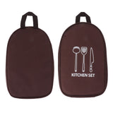 Camping Travel Cooking Utensils Bag Travel Cookware Pouch Bag with Handle for BBQ Camp Cookware Kitchen Kit Brown