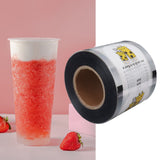 Cup Sealer Film 2000PCS Per Roll CPP Cute Giraffe Pattern Milk Tea Cup Sealing Film for Plastic and Paper Cup 90 to 95mm