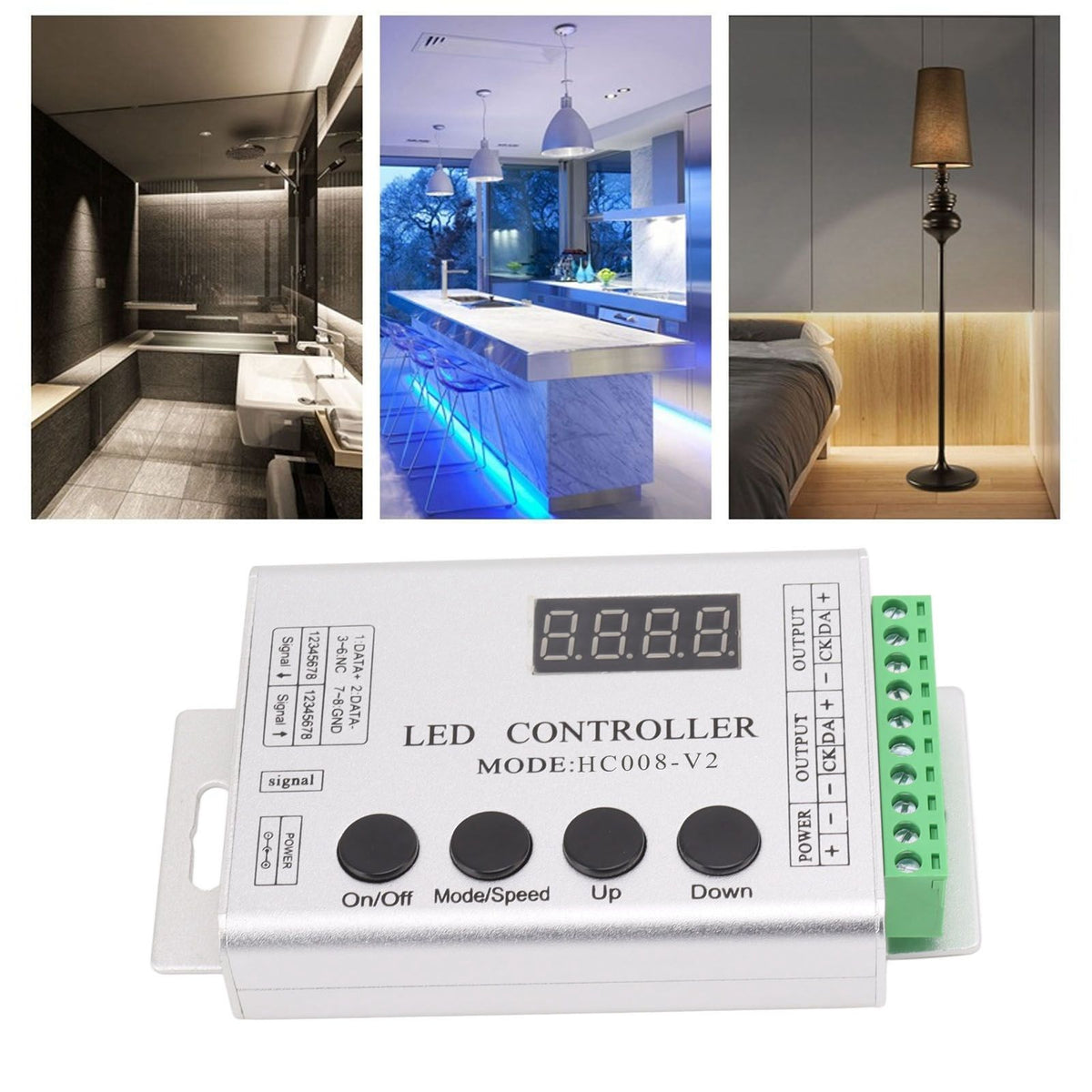 LED RGB Controller SPI Signal Light Strip Controller for 6803 1903 WS2811 WS2812B 5V to 24V