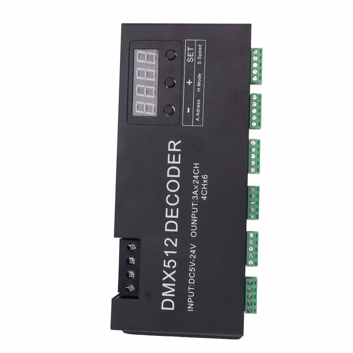 24 Channel DMX Decoder Digital Display RGBW DMX512 Dimming Driver LED Controller for Stage Bar DC5V‑24V