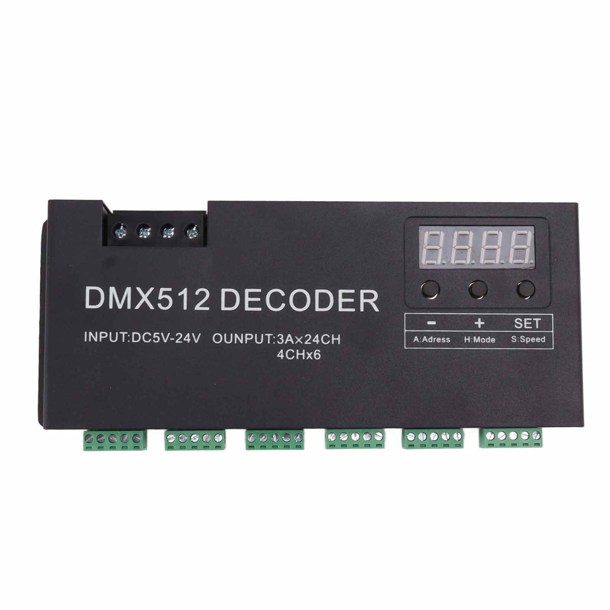 24 Channel DMX Decoder Digital Display RGBW DMX512 Dimming Driver LED Controller for Stage Bar DC5V‑24V