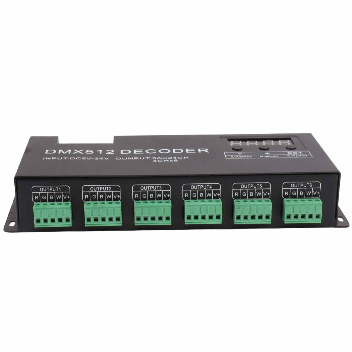 24 Channel DMX Decoder Digital Display RGBW DMX512 Dimming Driver LED Controller for Stage Bar DC5V‑24V