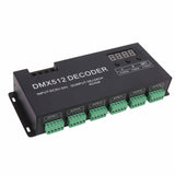24 Channel DMX Decoder Digital Display RGBW DMX512 Dimming Driver LED Controller for Stage Bar DC5V‑24V
