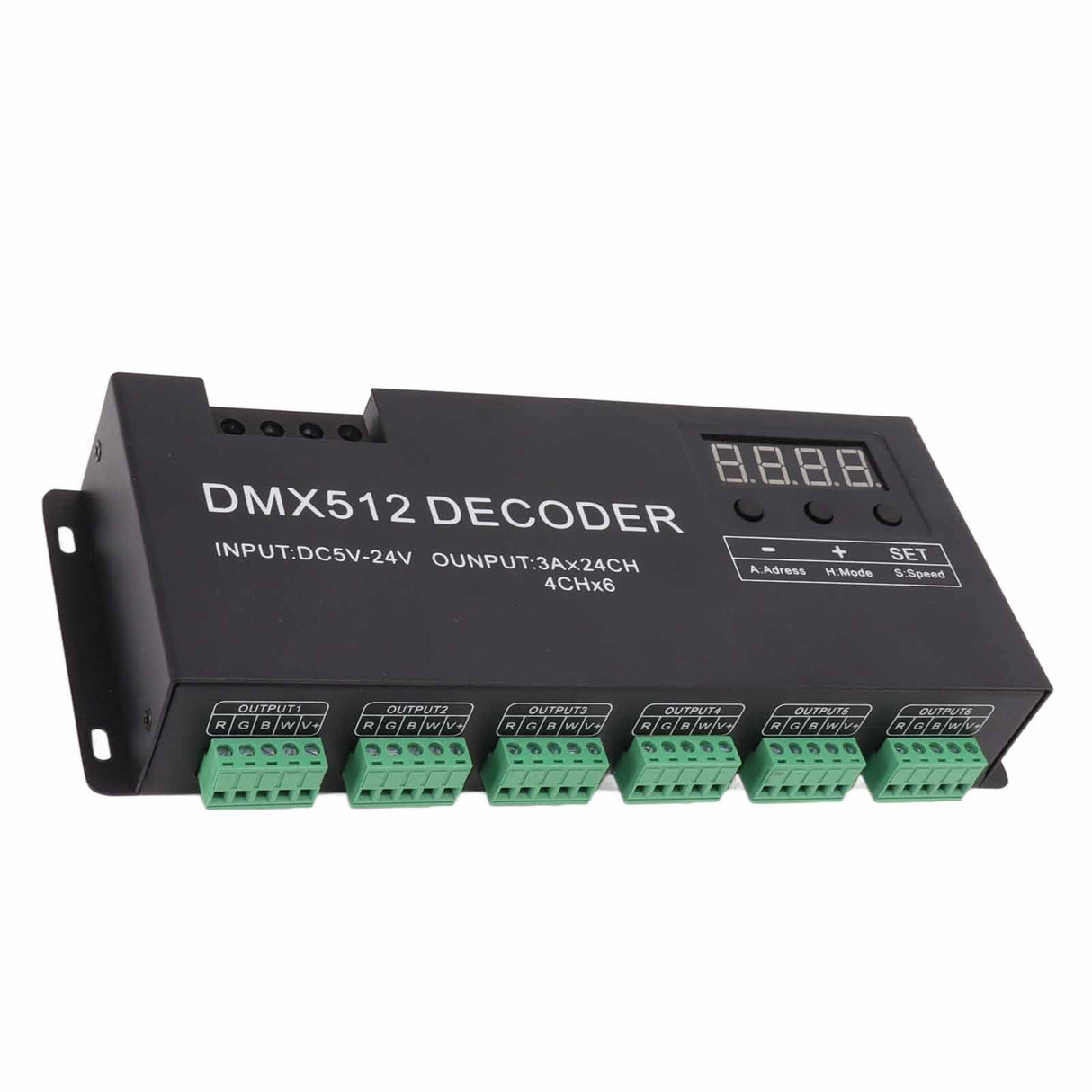 24 Channel DMX Decoder Digital Display RGBW DMX512 Dimming Driver LED Controller for Stage Bar DC5V‑24V