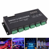 24 Channel DMX Decoder Digital Display RGBW DMX512 Dimming Driver LED Controller for Stage Bar DC5V‑24V
