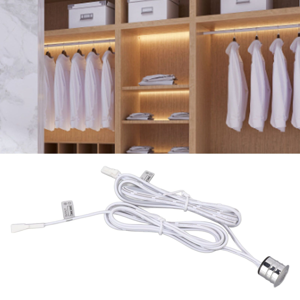 Blue LED Touch Switch Embedded Installation Heat Dissipation Touch Switch for Closet Cabinets Wine Cooler Lights