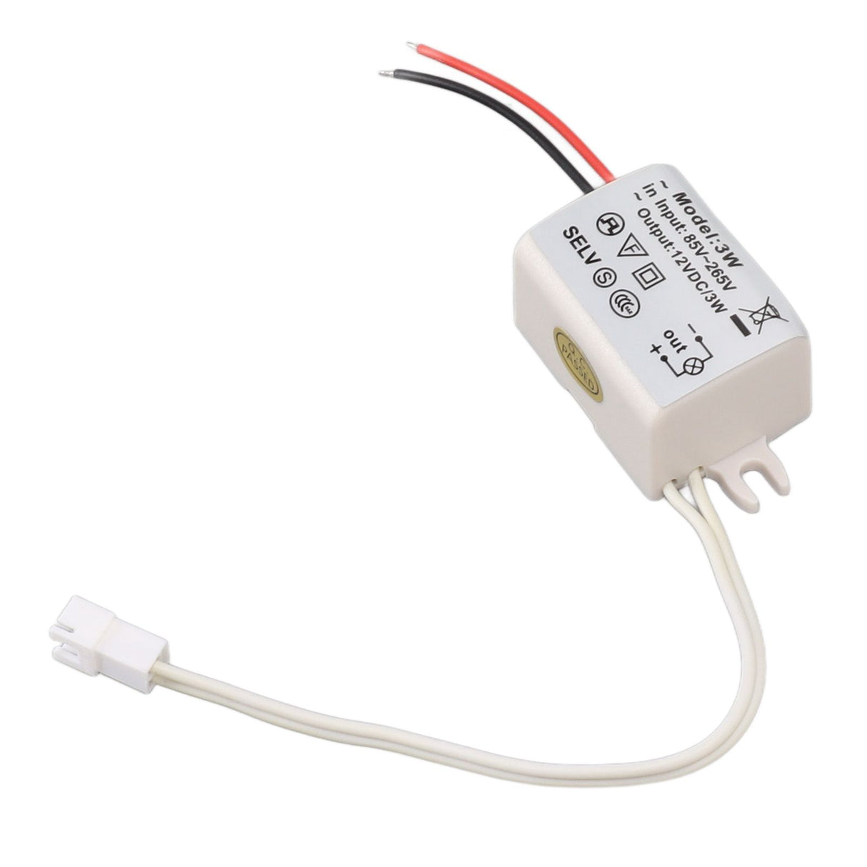 LED Drive Power Adapter DC12V 3W Compact Over Voltage Protection for LED Strip Lights LED Bulbs Industrial Lights