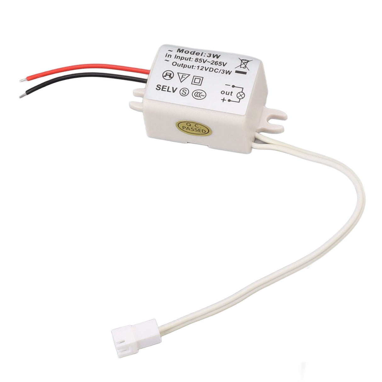 LED Drive Power Adapter DC12V 3W Compact Over Voltage Protection for LED Strip Lights LED Bulbs Industrial Lights