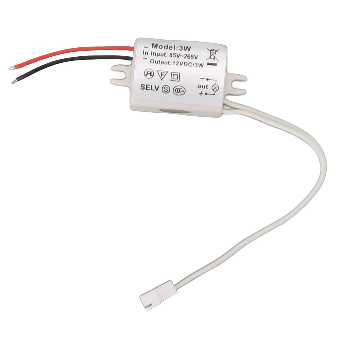 LED Drive Power Adapter DC12V 3W Compact Over Voltage Protection for LED Strip Lights LED Bulbs Industrial Lights