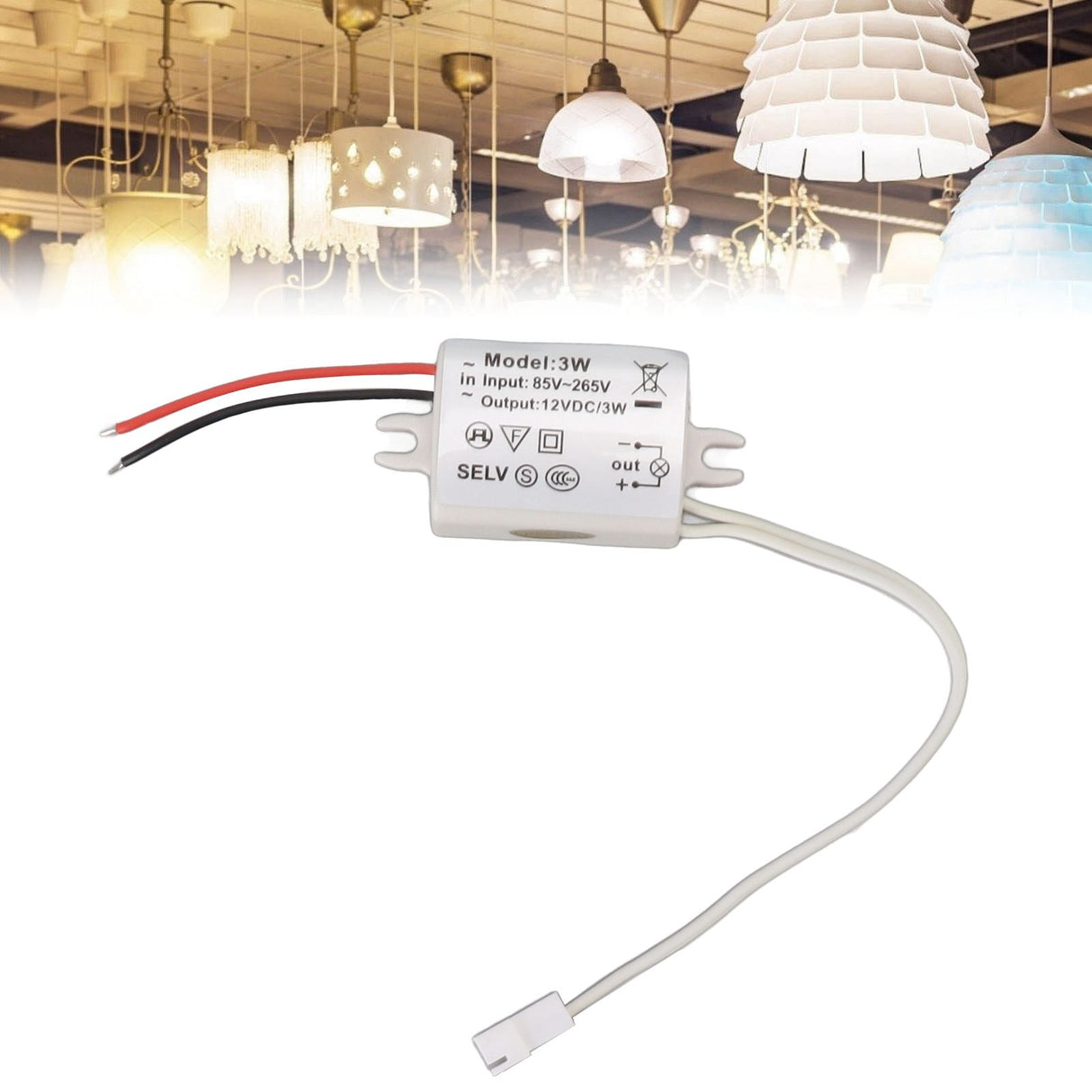 LED Drive Power Adapter DC12V 3W Compact Over Voltage Protection for LED Strip Lights LED Bulbs Industrial Lights