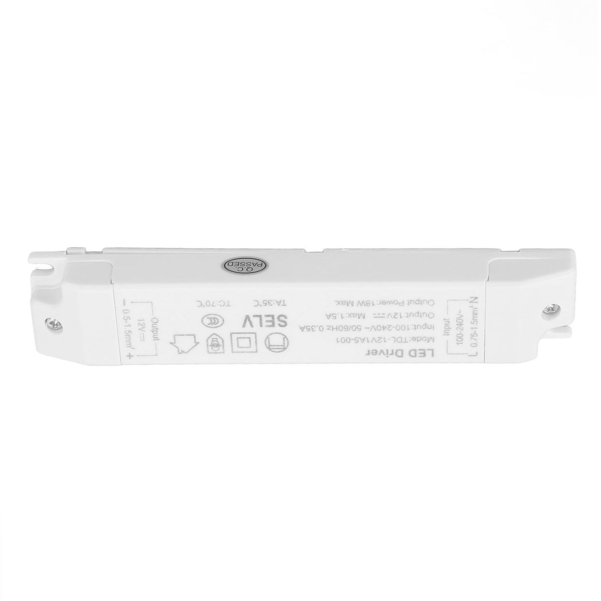 18W LED Transformer Driver DC12V 1.5A ABS Multi Protections LED Power Supply for Home AC100‑240V