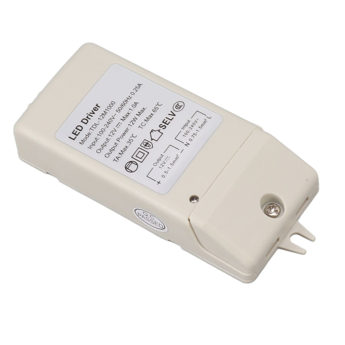 12W DC 12V 1A LED Driver LED Constant Current Drive Power Supply for LED Strip Light AC 100‑240V TDL 12M1000