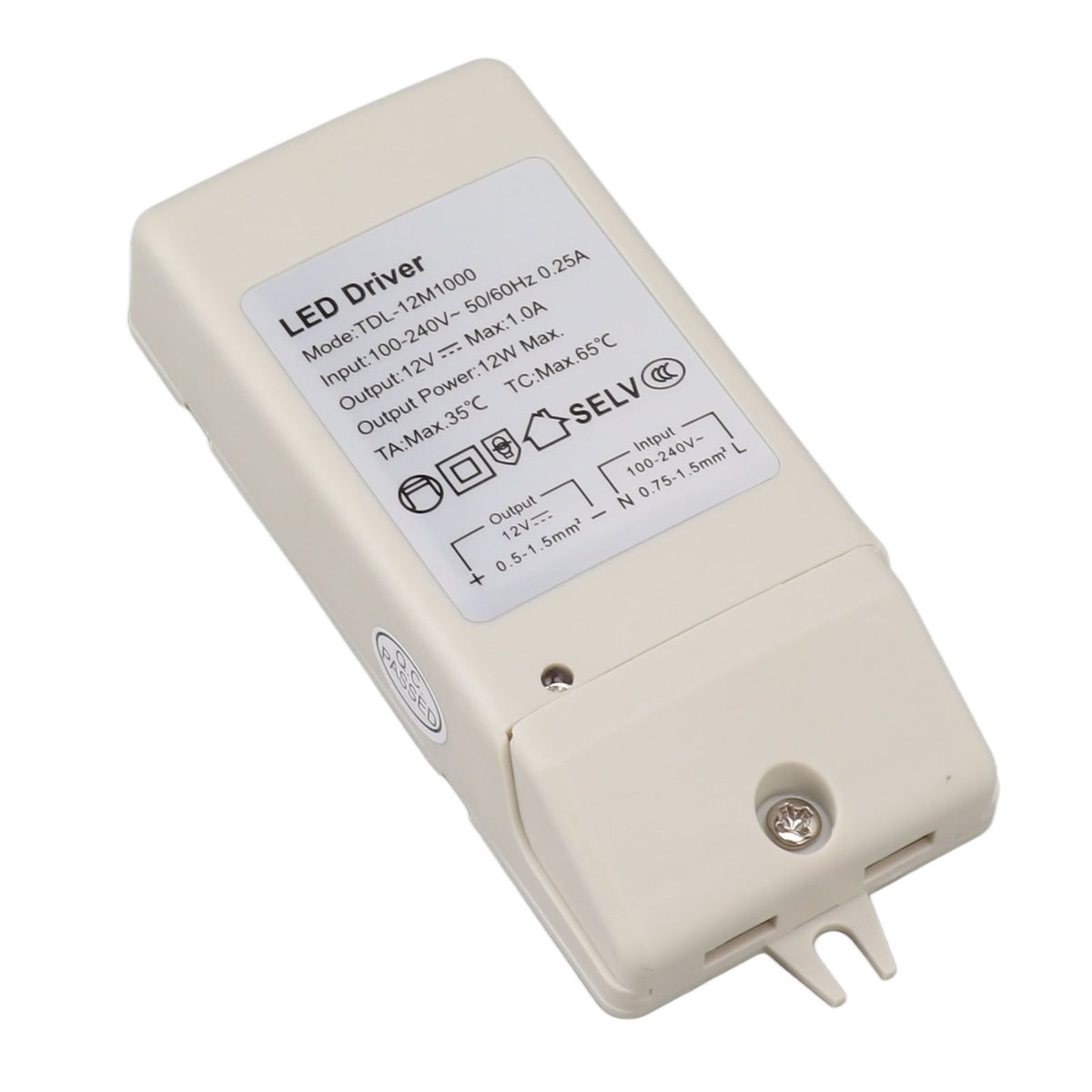 12W DC 12V 1A LED Driver LED Constant Current Drive Power Supply for LED Strip Light AC 100‑240V TDL 12M1000