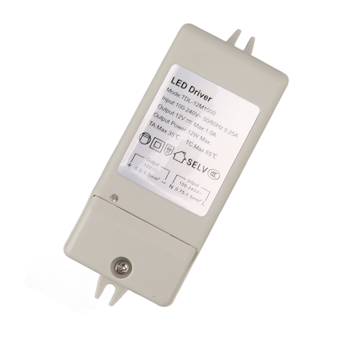 12W DC 12V 1A LED Driver LED Constant Current Drive Power Supply for LED Strip Light AC 100‑240V TDL 12M1000