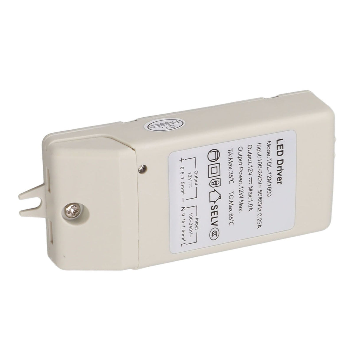 12W DC 12V 1A LED Driver LED Constant Current Drive Power Supply for LED Strip Light AC 100‑240V TDL 12M1000