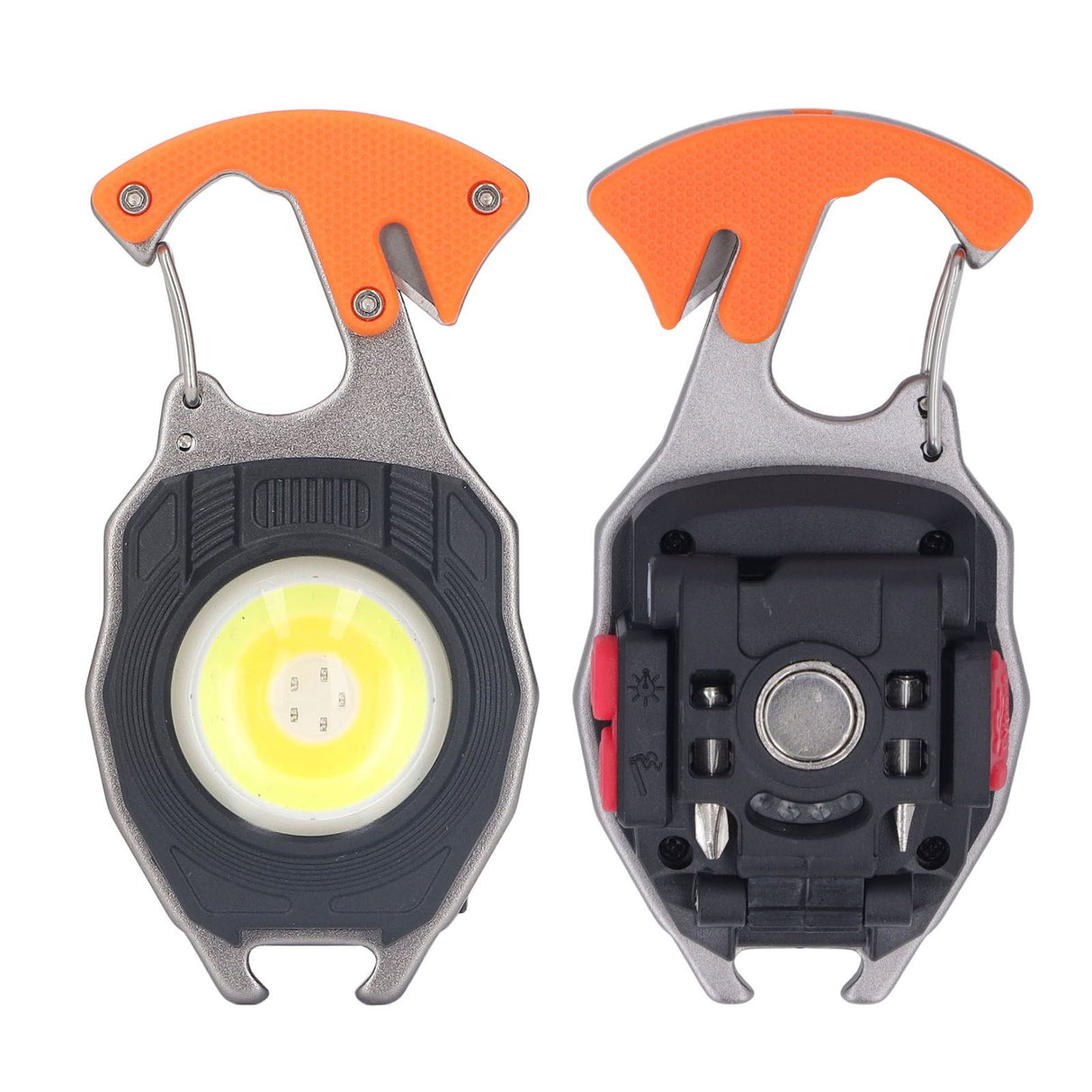 LED Keychain Flashlight Multifunctional Type C Mini Emergency Work Light Pocket Light with Bottle Opener Lighter