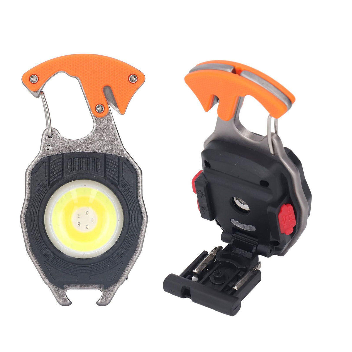 LED Keychain Flashlight Multifunctional Type C Mini Emergency Work Light Pocket Light with Bottle Opener Lighter