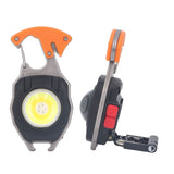 LED Keychain Flashlight Multifunctional Type C Mini Emergency Work Light Pocket Light with Bottle Opener Lighter