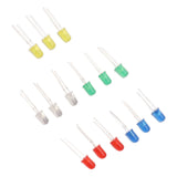 100pcs 5mm LED Diodes Red Green Yellow Blue White Light Emitting Diodes for Appliance DIY Science Project