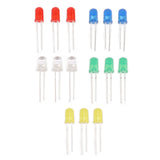 100pcs 5mm LED Diodes Red Green Yellow Blue White Light Emitting Diodes for Appliance DIY Science Project