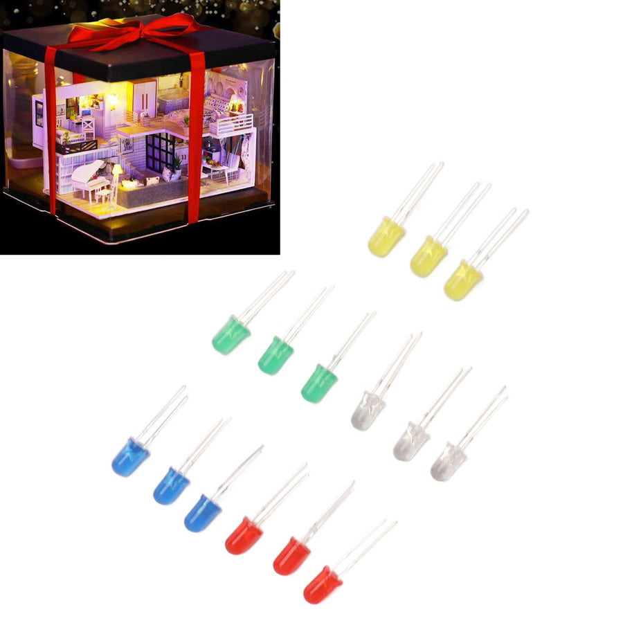 100pcs 5mm LED Diodes Red Green Yellow Blue White Light Emitting Diodes for Appliance DIY Science Project