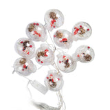 Globe String Lights Santa Style Powered Safe PVC Christmas String Lights for Home Cafe Party - Top-Down View