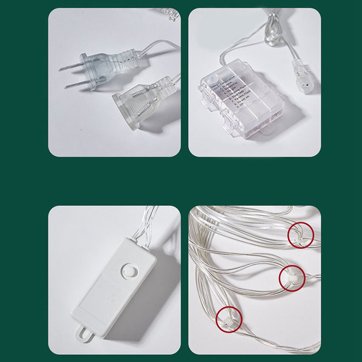 Globe String Lights Santa Style Powered Safe PVC Christmas String Lights for Home Cafe Party