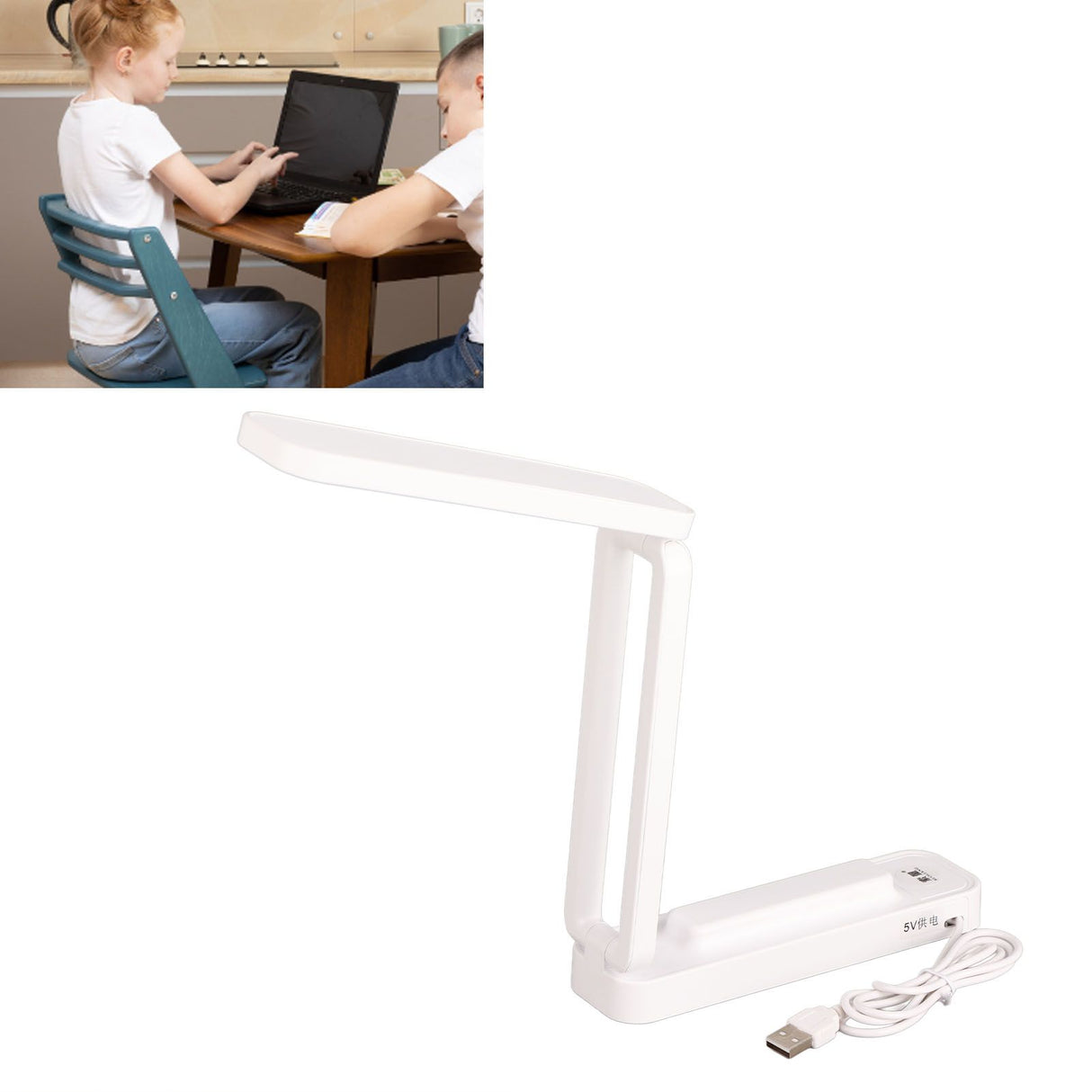 Desk Lamp Foldable Portable Plug in Soft Light Table Lamp for Office Home