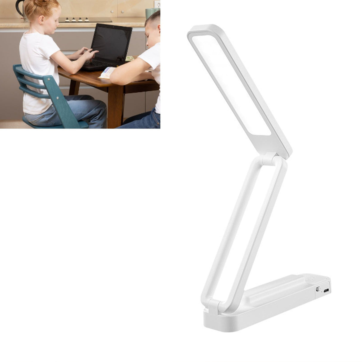 Desk Lamp Foldable Portable 3 Color Temperature Touch Dimming Function Remote Control Table Lamp for Office 947 White Rechargeable Models 2000 MAh