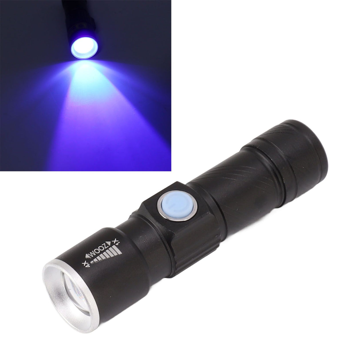 UV Flashlight USB 395nm LED Ultraviolet Black Light Detector for Fluorescent Agent Detection Jade Identification