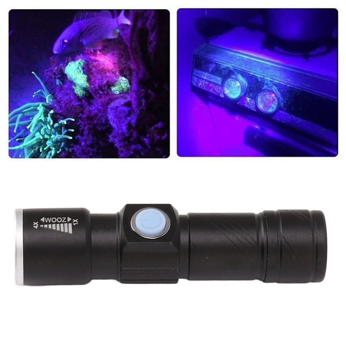 UV Flashlight USB 395nm LED Ultraviolet Black Light Detector for Fluorescent Agent Detection Jade Identification