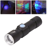 UV Flashlight USB 395nm LED Ultraviolet Black Light Detector for Fluorescent Agent Detection Jade Identification