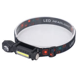LED COB Head Lamp Professional High Brightness USB Rechargeable Portable Outdoor Headlight for Outdoor Camping Hiking - Top-Down View