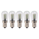 5Pcs E12 LED Bulb High Brightness 120V Fridge Lamp Bulb with 24pcs Bead for Refrigerator White Light