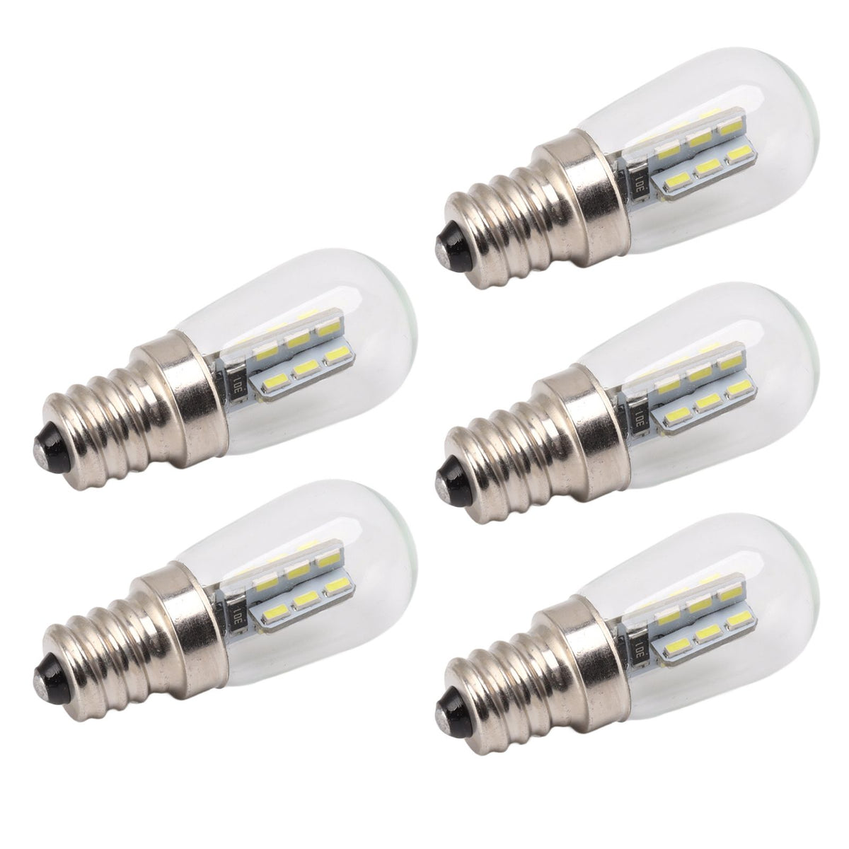 5Pcs E12 LED Bulb High Brightness 120V Fridge Lamp Bulb with 24pcs Bead for Refrigerator White Light