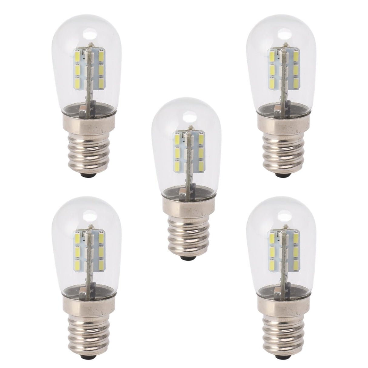 5Pcs E12 LED Bulb High Brightness 120V Fridge Lamp Bulb with 24pcs Bead for Refrigerator White Light