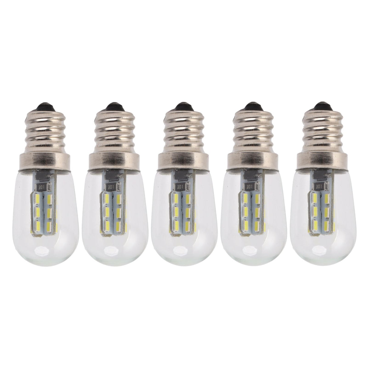 5Pcs E12 LED Bulb High Brightness 120V Fridge Lamp Bulb with 24pcs Bead for Refrigerator White Light