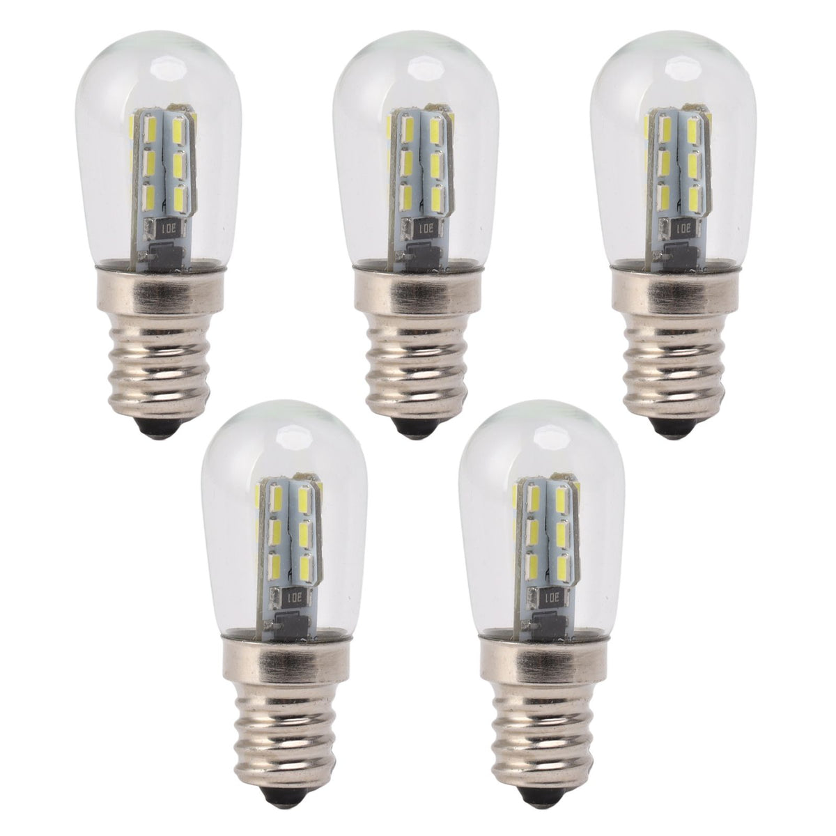 5Pcs E12 LED Bulb High Brightness 120V Fridge Lamp Bulb with 24pcs Bead for Refrigerator White Light