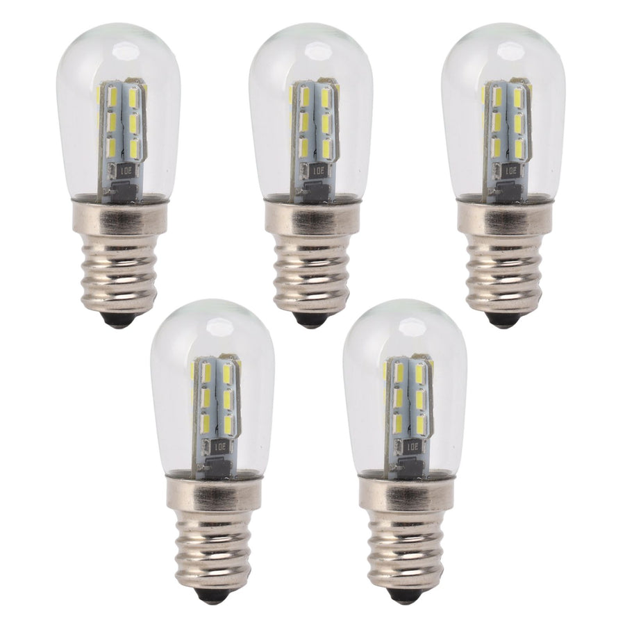 5Pcs E12 LED Bulb High Brightness 120V Fridge Lamp Bulb with 24pcs Bead for Refrigerator White Light
