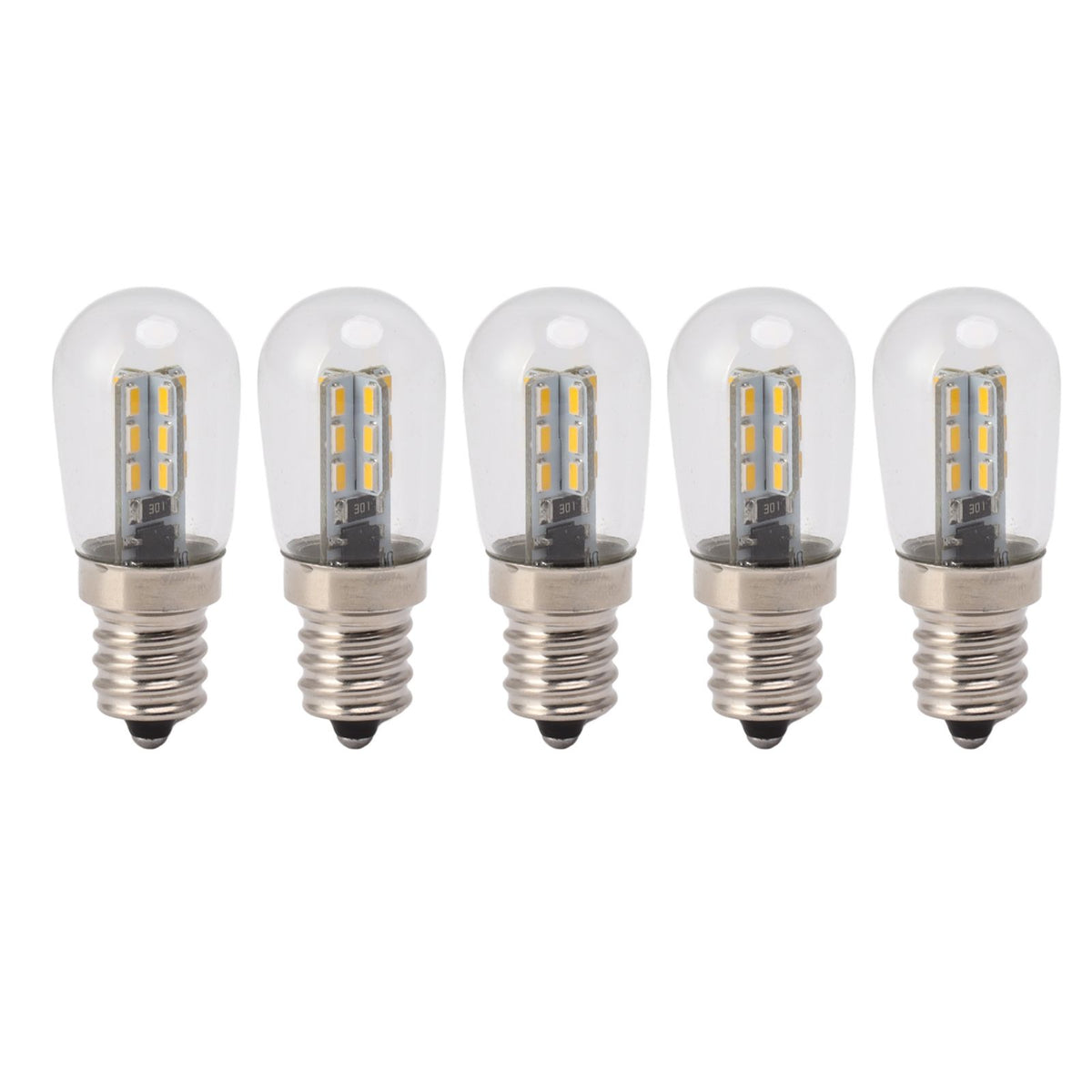 5Pcs E12 LED Bulb High Brightness 120V Fridge Lamp Bulb with 24pcs Bead for Refrigerator Warm Light