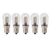 5Pcs E12 LED Bulb High Brightness 120V Fridge Lamp Bulb with 24pcs Bead for Refrigerator Warm Light