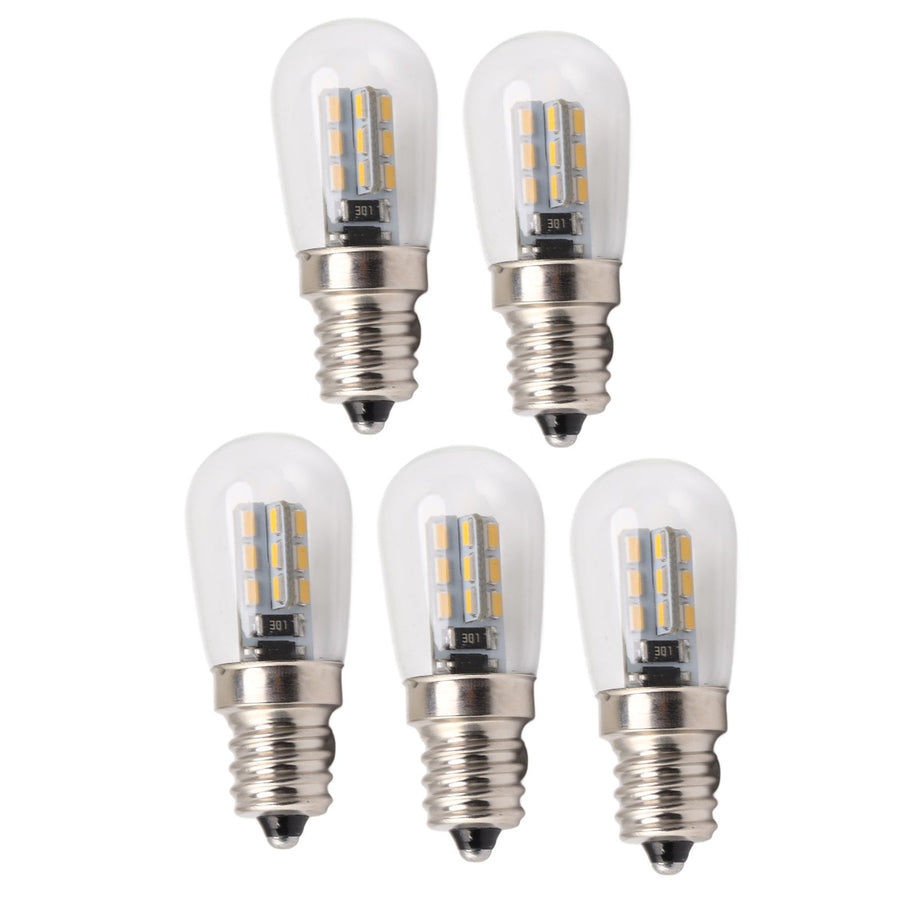 5Pcs E12 LED Bulb High Brightness 120V Fridge Lamp Bulb with 24pcs Bead for Refrigerator Warm Light