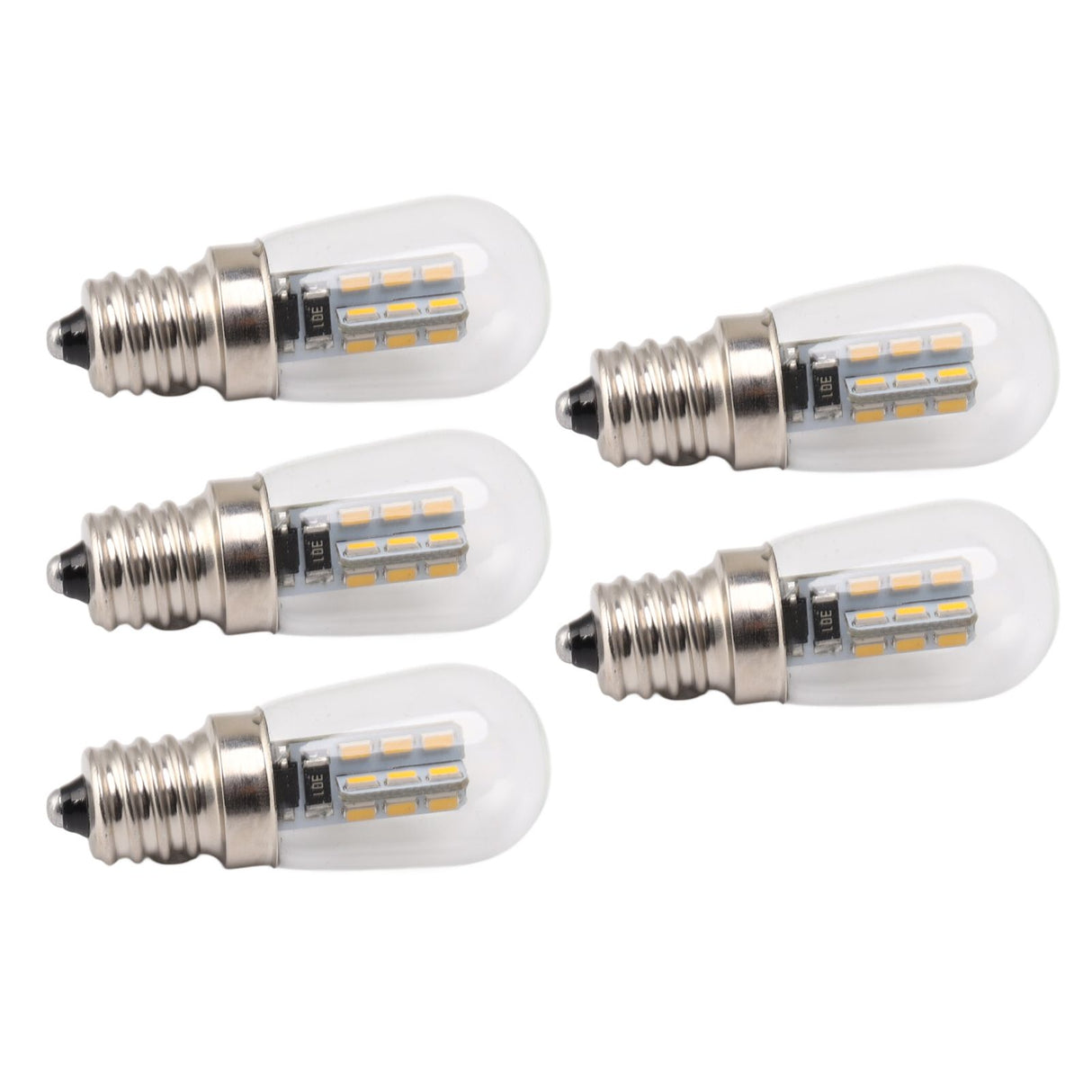 5Pcs E12 LED Bulb High Brightness 120V Fridge Lamp Bulb with 24pcs Bead for Refrigerator Warm Light