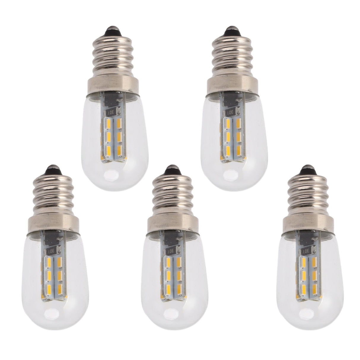 5Pcs E12 LED Bulb High Brightness 120V Fridge Lamp Bulb with 24pcs Bead for Refrigerator Warm Light
