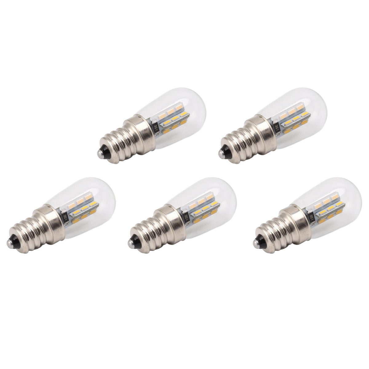5Pcs E12 LED Bulb High Brightness 120V Fridge Lamp Bulb with 24pcs Bead for Refrigerator Warm Light