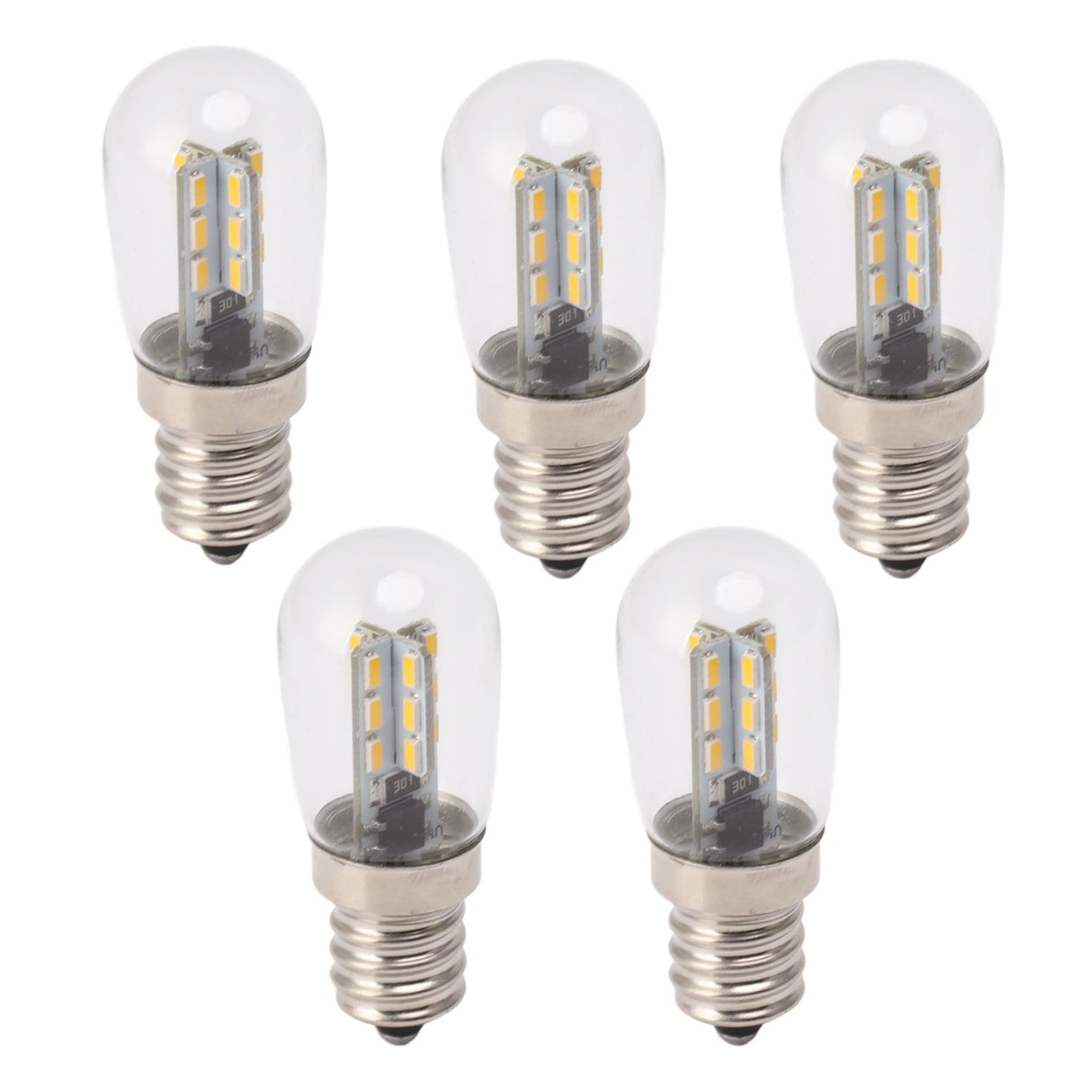 5Pcs E12 LED Bulb High Brightness 120V Fridge Lamp Bulb with 24pcs Bead for Refrigerator Warm Light