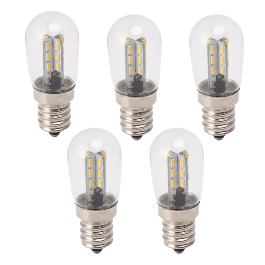 5Pcs E12 LED Bulb High Brightness 120V Fridge Lamp Bulb with 24pcs Bead for Refrigerator Warm Light